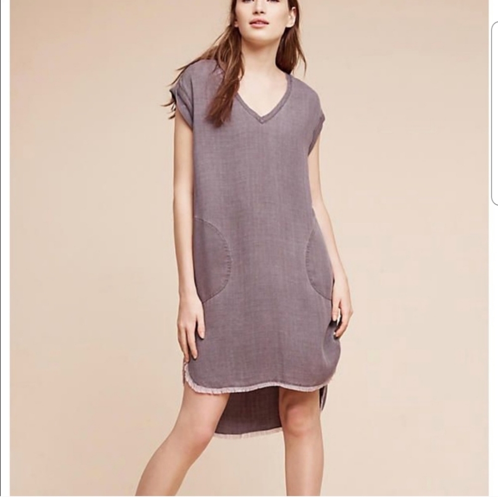 Used Anthropologie cloth and stone gray dress, size XS.